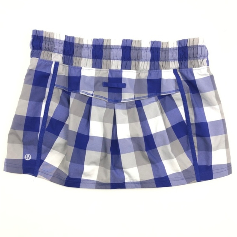 lululemon athletica Blue and Gray Checkered Skort